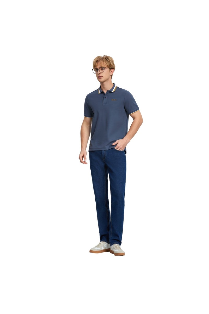 GIORDANO Men's Blue Signature Polo Shirt - Image 3